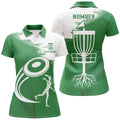 Custom Name Number Green White Disc Golf Basket Apparel Women's Polo Shirts S-5XL