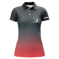 Custom Black Red Gradient Golf Shirts Gift For Women Women's Polo Shirts S-5XL