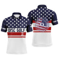 Personalized American Flag Disc Golf Apparel Custom Name Men's Polo Shirt