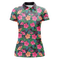 Custom Name Hibiscus Tropical Golf Tops Colorful Design Women's Polo Shirts S-5XL