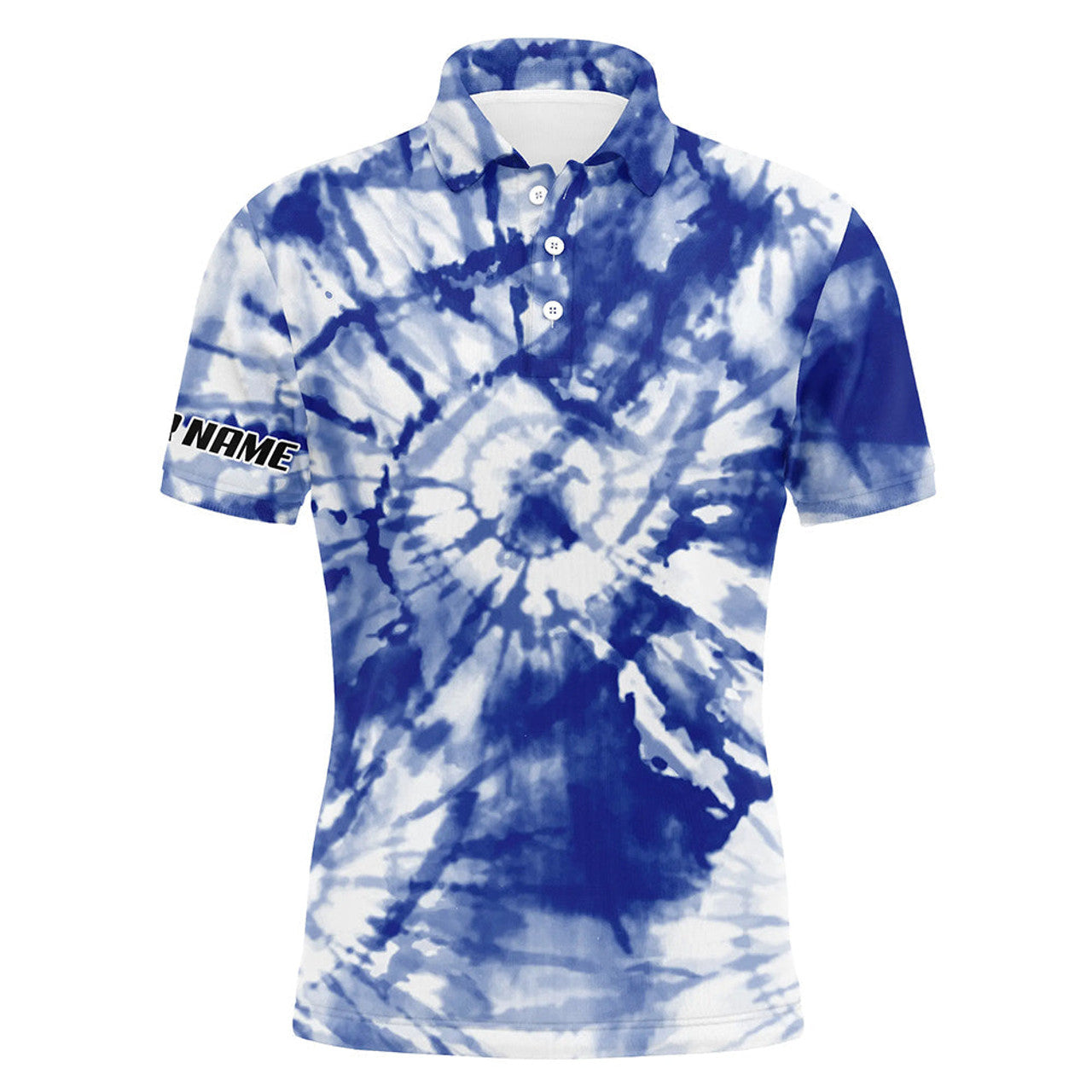 Blue Tie Dye Custom Golf Shirt Mens Polo Shirt S-5XL