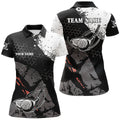 Custom Team Name Vintage Golf Clubs Black and White Women's Polo Shirts S-5XL