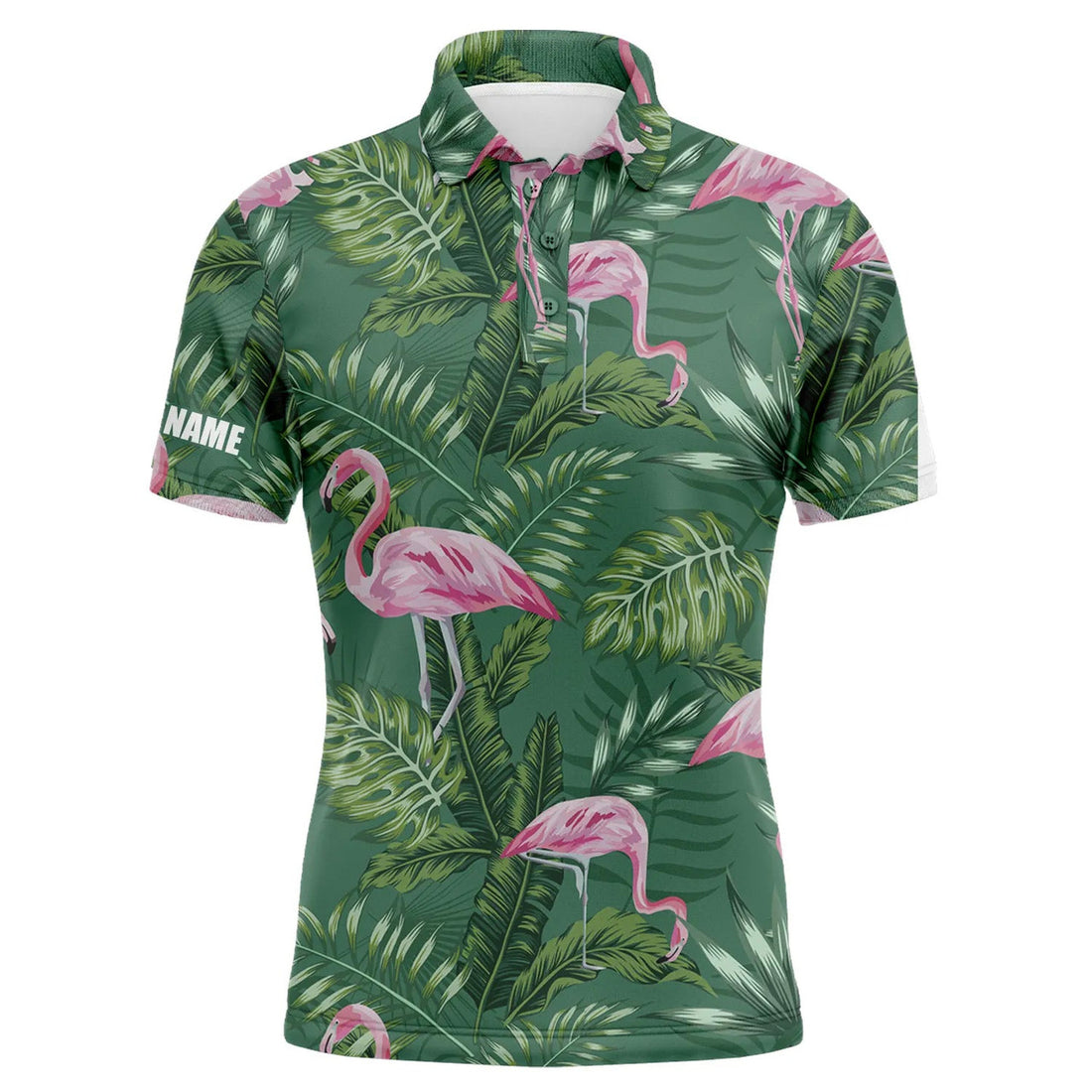Custom Golf Shirt Tropical Plants Monstera Flamingo Gift Men's Polo Shirt S-5XL