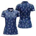 Custom Golf Funny Pattern Blue Navy Best Golf Wear Women's Polo Shirts S-5XL