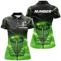 Custom Green Lightning Thunder Disc Golf Ladies Top Women's Polo Shirts S-5XL