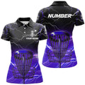 Custom Purple Lightning Disc Golf Basket Shirt for Women Women's Polo Shirts S-5XL