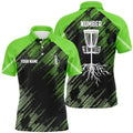 Custom Green Disc Golf Basket Camo Name & Number Men's Polo Shirt S-5XL