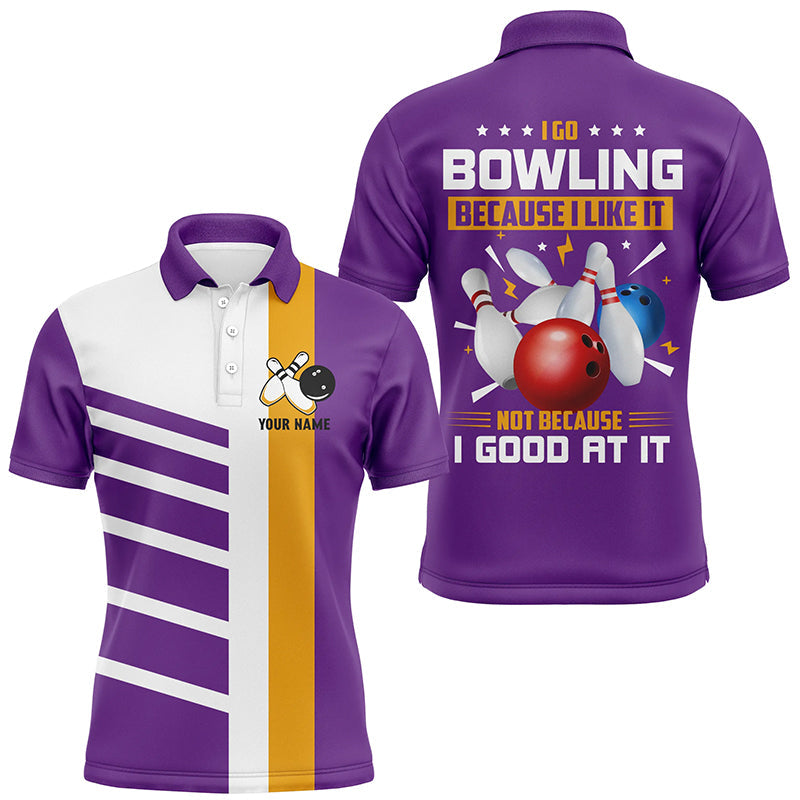 Funny Retro Bowling Quarter Zip Custom I Go Bowling Men's Polo Shirt S-5XL