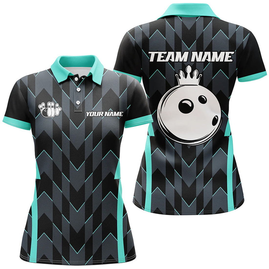 Custom Name Camo Bowling Team Shirt Gift For Bowler Women's Polo Shirts S-5XL