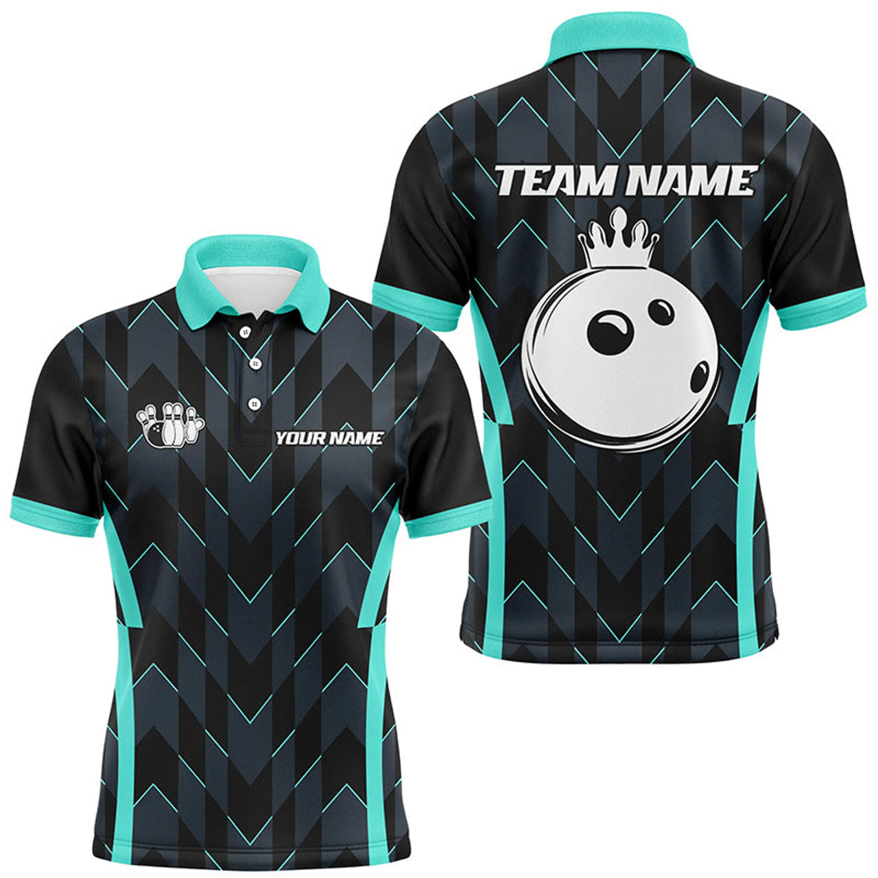 Custom Camo Bowling Jersey Quarter Zip Gift Men's Polo Shirt S-5XL