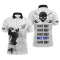 Custom Golf Skull Apparel Gift I Hate Golf Nice Shot Men's Polo Shirt S-5XL