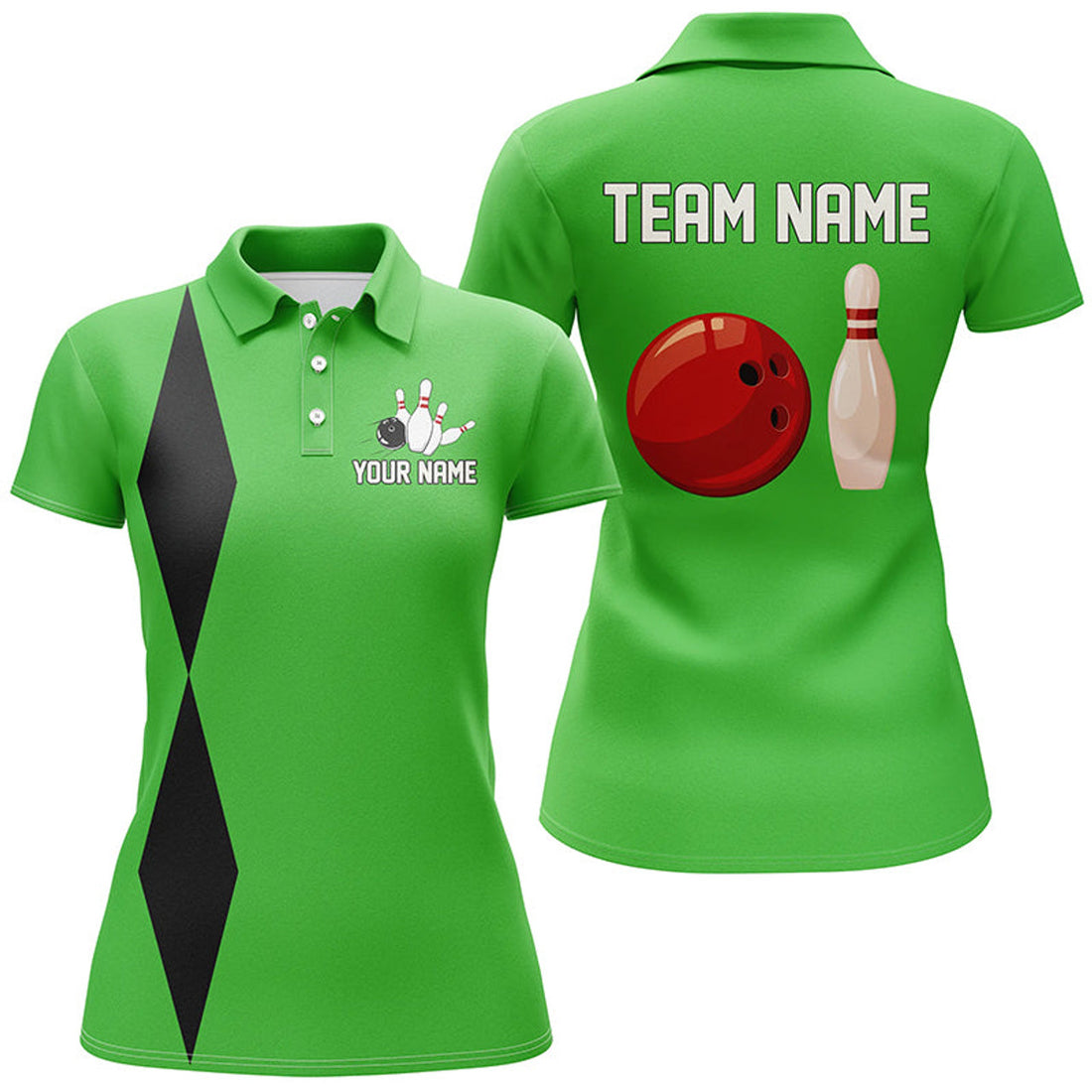 Custom Retro Women Bowling Polo Women's Polo Shirts S-5XL