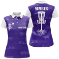 Custom Purple White Disc Golf Shirt With Basket Women's Polo Shirts S-5XL