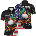 Custom American Flag Golf Shirt Patriot Men's Polo Shirt S-5XL