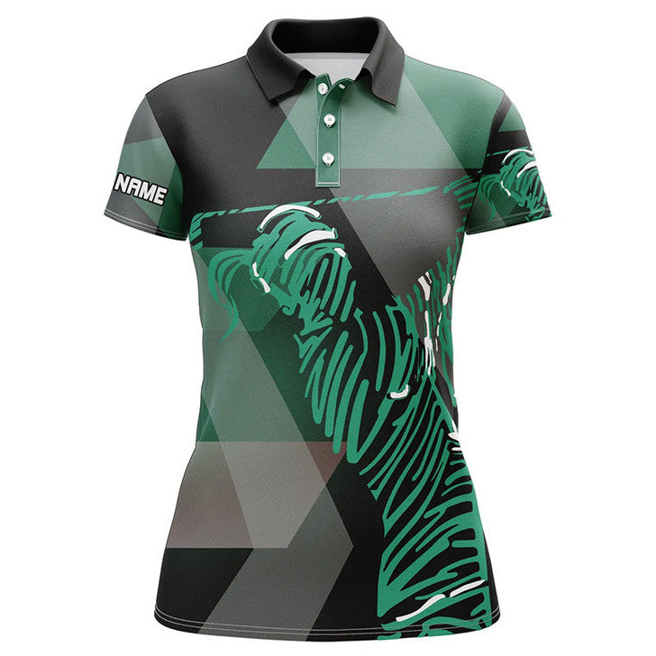 Custom Black Green Golf Attire for Ladies Unique Gifts Women's Polo Shirts S-5XL