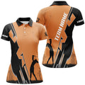 Custom Orange and Black Golf Best Golf Gifts for Ladies Women's Polo Shirts S-5XL