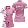Custom Pink Tropical Golf Club Old Woman With Golf Shirt Women's Polo Shirts S-5XL