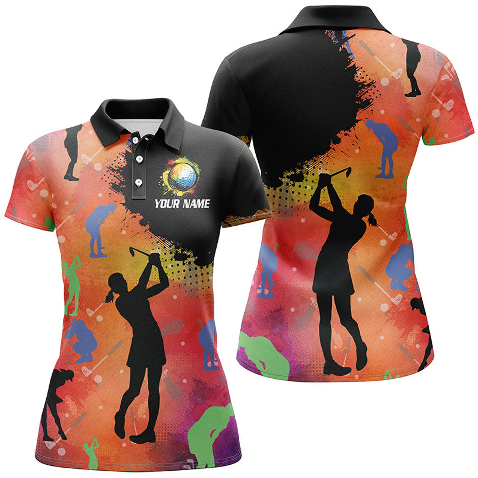 Custom Colorful Golf Outfits Personalized Gifts for Women Women's Polo Shirts S-5XL