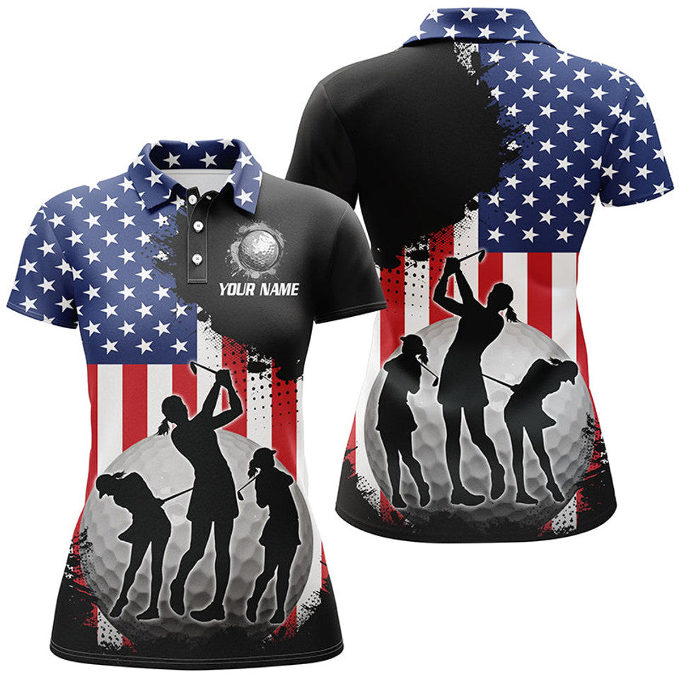 Custom American Flag Golf Polo Shirts Patriotic Gifts For Women's Polo Shirts S-5XL