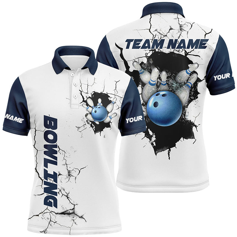 Mens Custom Bowling Ball and Pins Team Polo Shirt Size S-5XL Men's Polo shirt