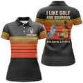 Custom I Like Golf and Bourbon People Vintage Outfit Women's Polo Shirts S-5XL