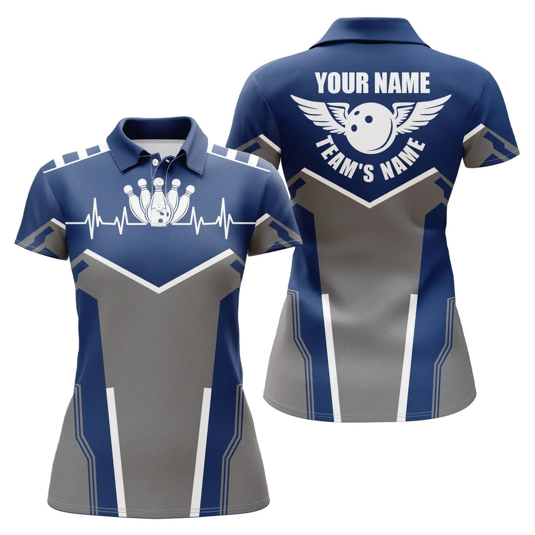 Custom Bowling for with Team Bowling Ball Pins Women's Polo Shirts S-5XL