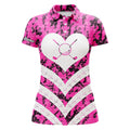 Custom Name I Love Golf Pink Camo Golf Gifts for Her Women's Polo Shirts S-5XL