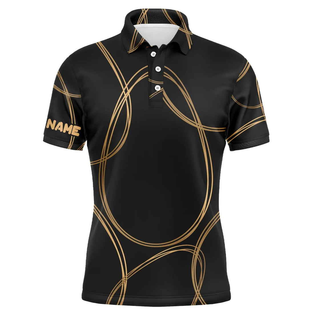 Custom Black Gold Egg Pattern Custom Name Golf Men's Polo Shirt Easter Gift