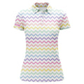 Custom Name Rainbow Colors Pattern Golf Polo Tops Women's Polo Shirts S-5XL