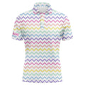 Golf Polo Shirt Personalized Name Rainbow Colors Pattern for Men's Polo Shirt