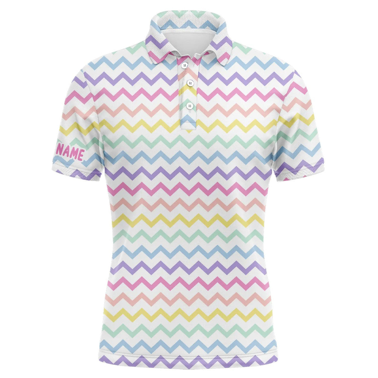Golf Polo Shirt Personalized Name Rainbow Colors Pattern for Men's Polo Shirt