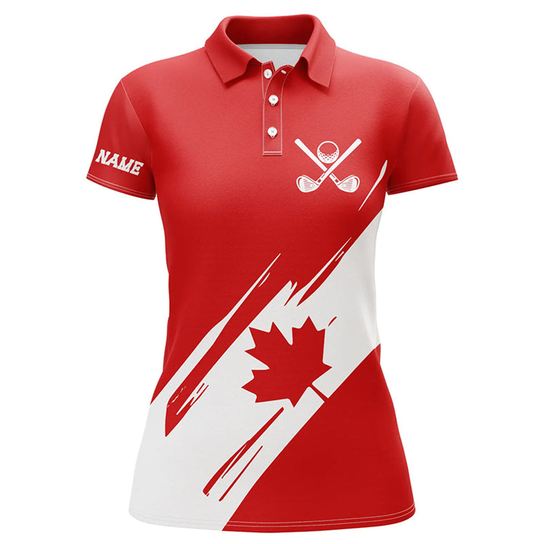 Custom Canada Maple Leaf Golf Tops Red Flag Patriot Design Women's Polo Shirts S-5XL
