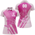 Custom Name Pink Disc Golf Shirt With Basket Design For Women's Polo Shirts S-5XL