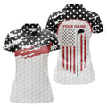 Custom American Flag Golf Polo Patriotic White Golf Club Women's Polo Shirts S-5XL