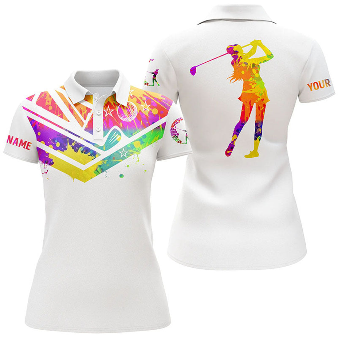Custom Name New Zealand Flag White Watercolor Golf Shirt Women's Polo Shirts S-5XL
