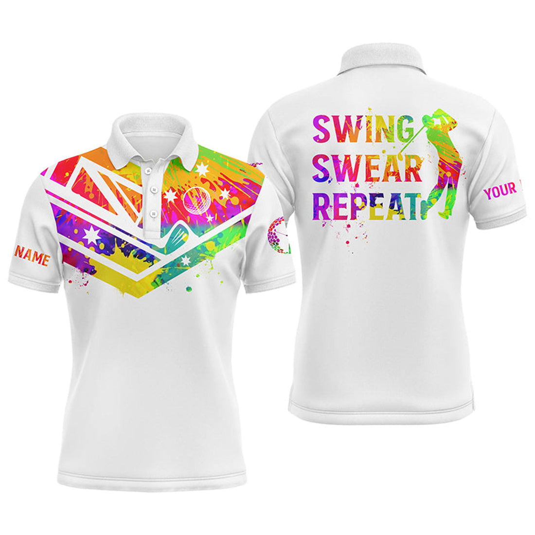 Custom Golf Shirt Australia Flag Personalized Gift Men's Polo Shirt S-5XL