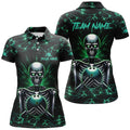 Custom Green Skull Lightning Bowling Gift For Bowlers Women 3D Polo Shirt Size S-5XL