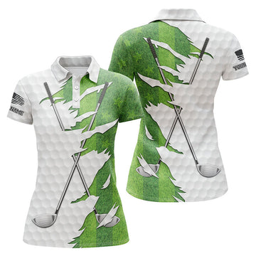 Custom Green Golf Polo Shirt Performance Ladies Tops Women's Polo Shirts S-5XL
