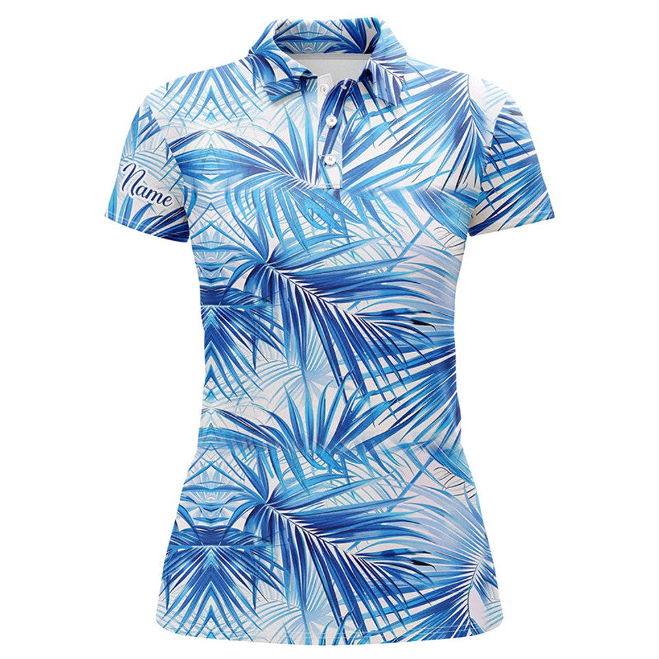 Custom Blue Tropical Golf Polo Shirts for Team Gifts Women's Polo Shirts S-5XL