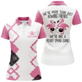 Custom Pink Flamingo Bowling Shirt We're a Small Gang Women's Polo Shirts S-5XL