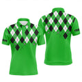 Custom Argyle Plaid Skull Gift for Golf Lover Husband Men's Polo Shirt S-5XL