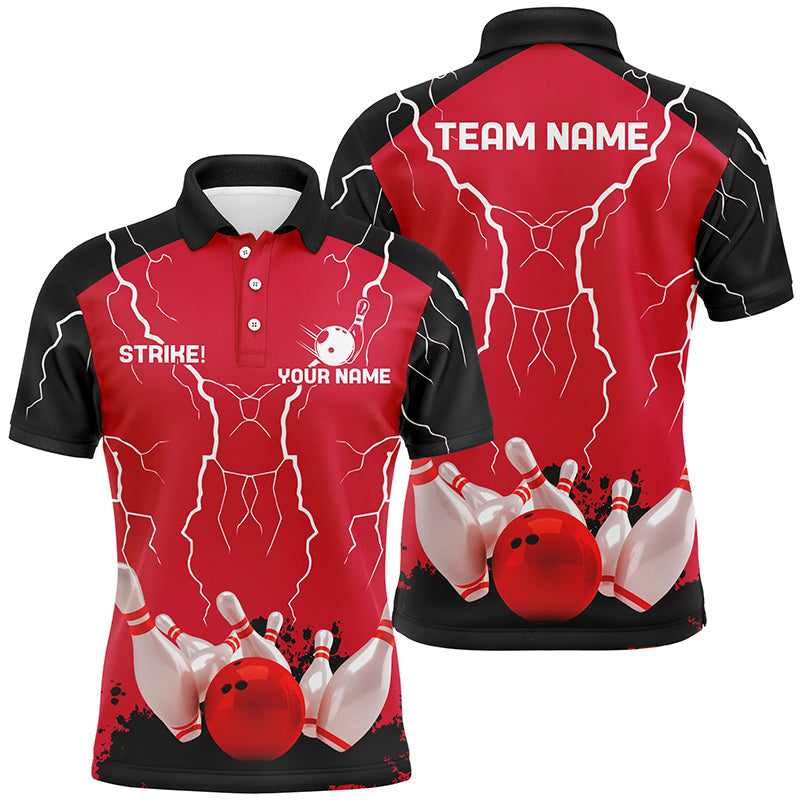 Custom Bowling Strike Lightning Storm Team Polo Shirt S-5XL Men's Polo Shirt