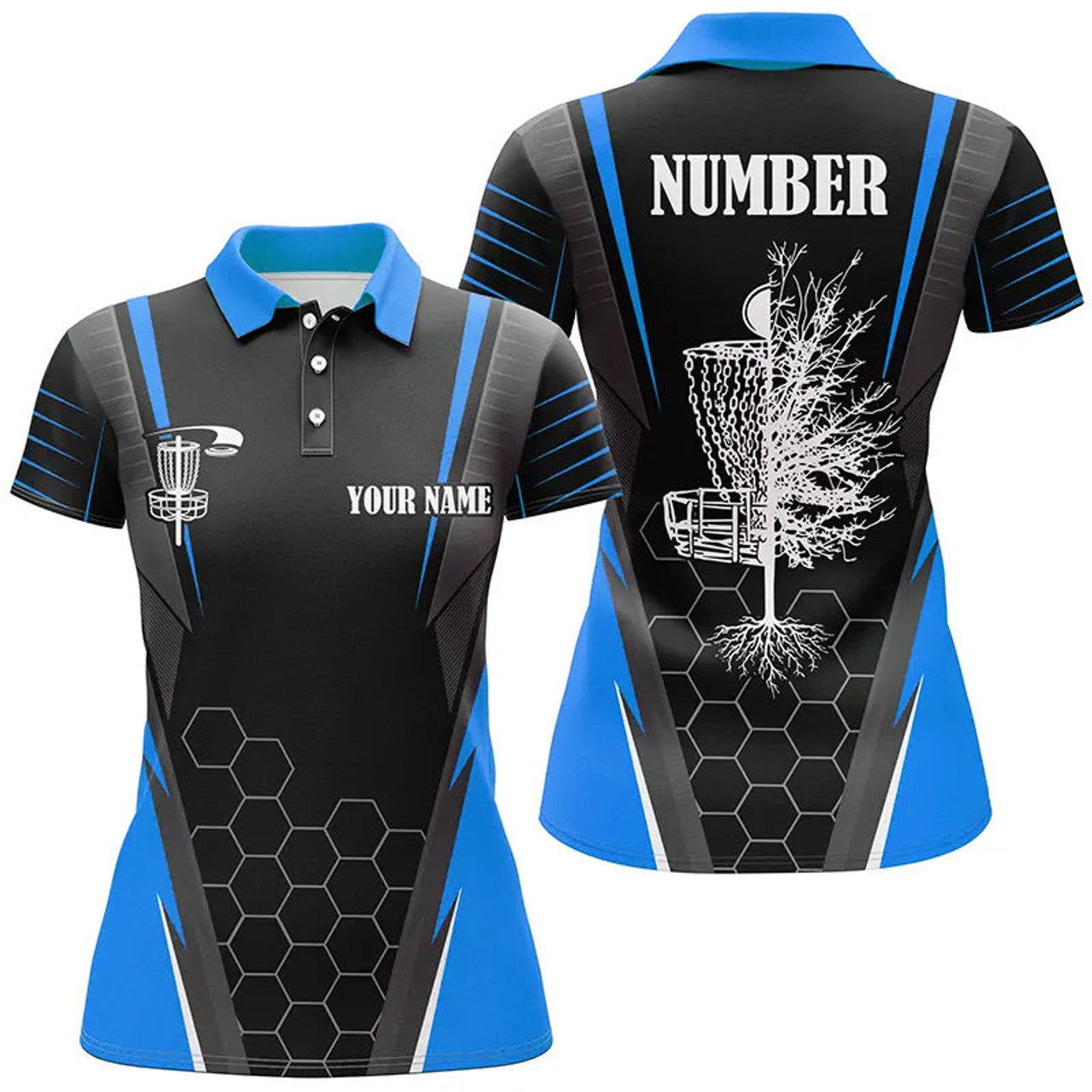 Custom Disc Golf Frisbee Golf Shirt for Ladies Blue Women's Polo Shirts S-5XL