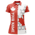 Custom Canadian Flag Red Maple Leaf Golf Design For Women's Polo Shirts S-5XL