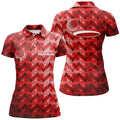 Custom Red Triangle Pattern Golf for Ladies Golf Gifts Women's Polo Shirts S-5XL