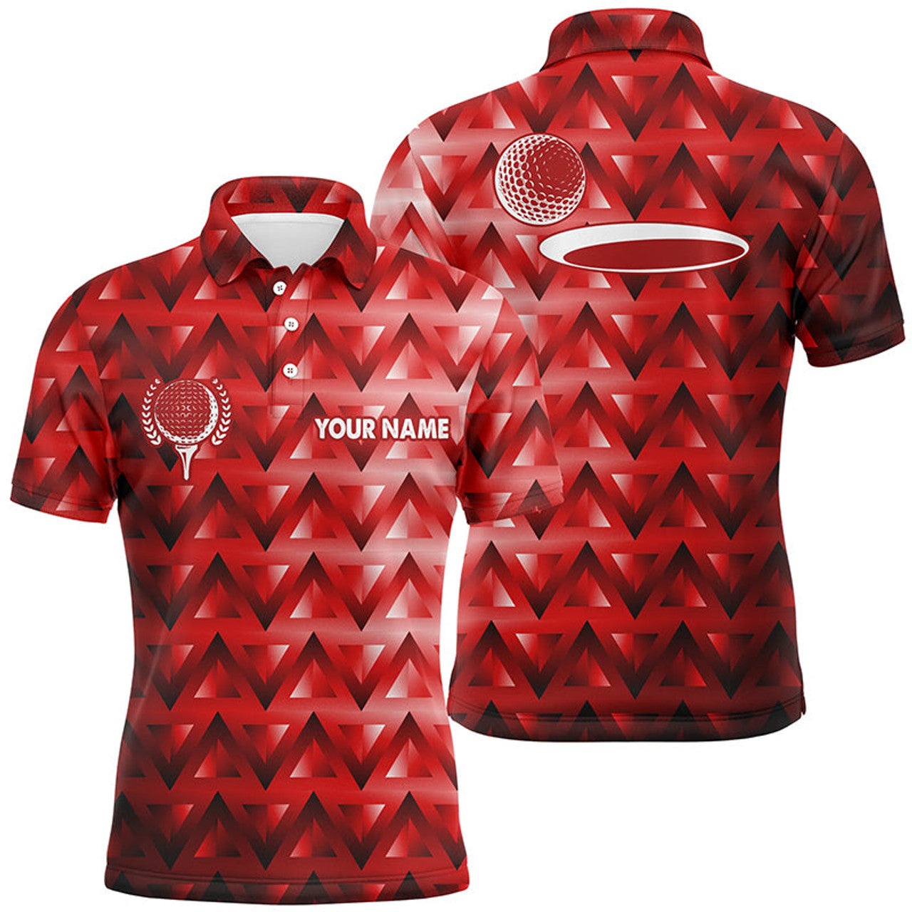 Red Triangle Pattern Golf Polo Shirt Custom Top Gift Men's Polo Shirt S-5XL