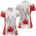 Custom Canadian Flag Golf Polo Shirt Patriotic White Women's Polo Shirts S-5XL