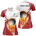 Custom Golf Fire Golf Ball Design Female Golf Attire Red Women's Polo Shirts S-5XL