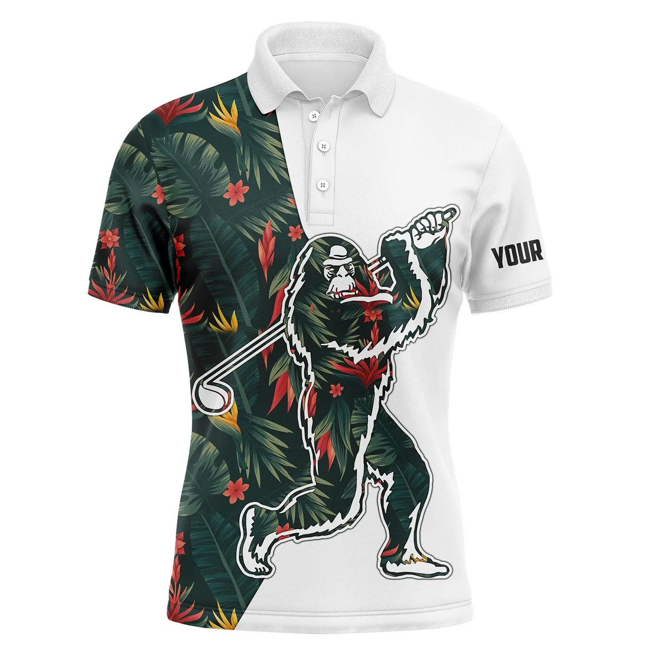 Personalized Bigfoot Polo Shirt Funny Sasquatch Design Men's Polo Shirt S-5XL