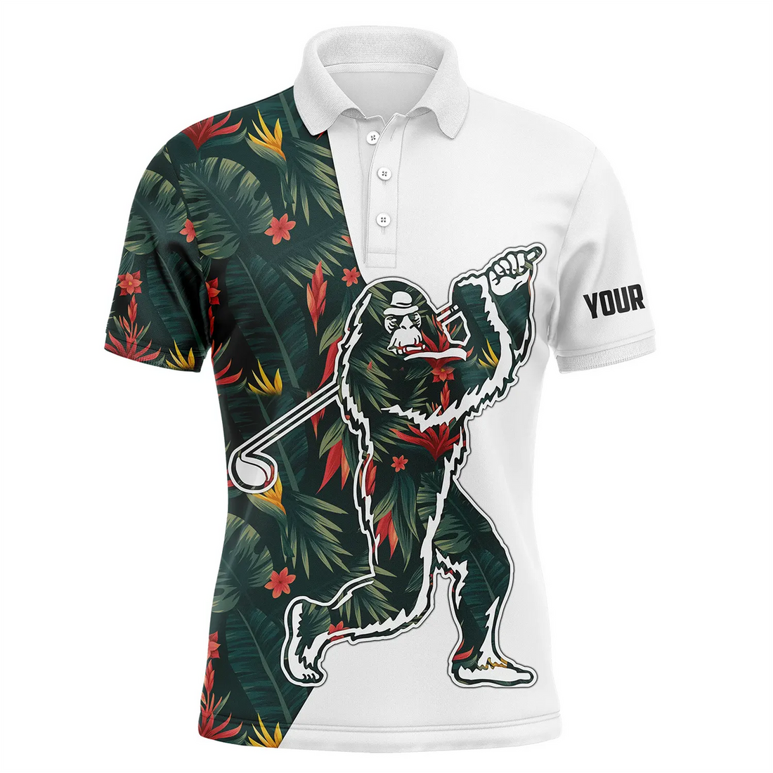 Personalized Bigfoot Polo Shirt Funny Sasquatch Design Men's Polo Shirt S-5XL
